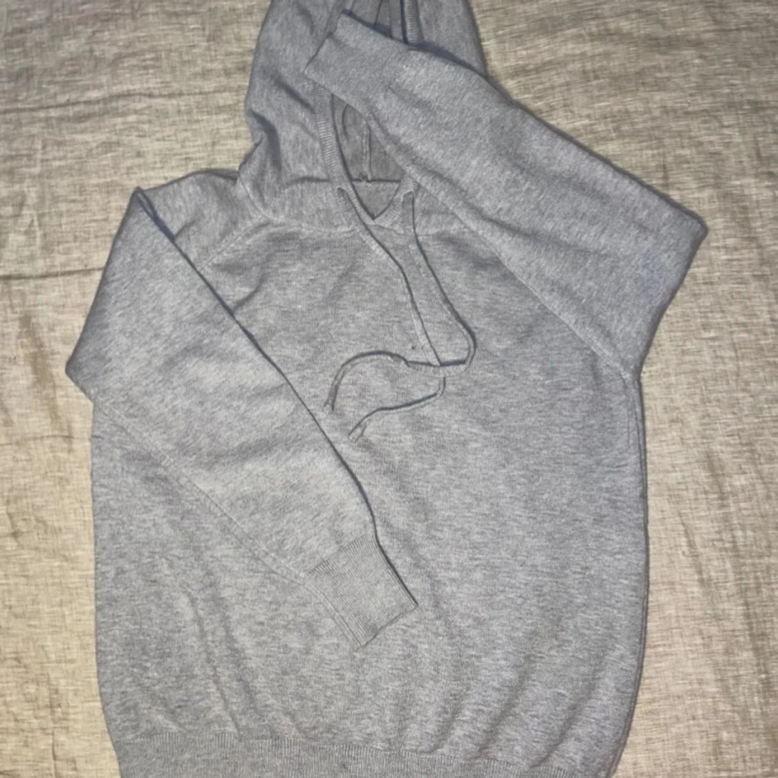 Ljusgrå kashmir hoodie - 1