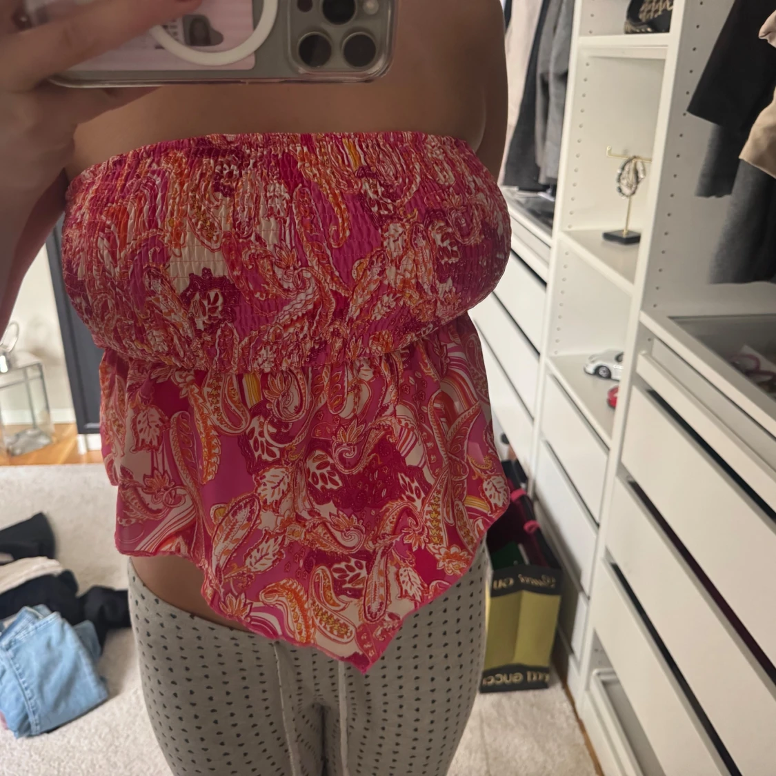 mönstrad bandeau tubtopp - 1