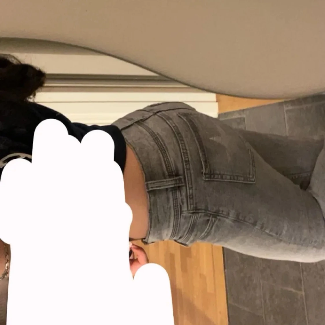 gråa bootcut jeans - 1