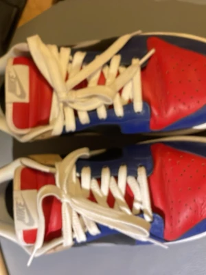 Nike Dunk Low i beige och svart - Säljer ett par Nike Dunk Low sneakers i beige, svart och grått med vita detaljer. Skorna har klassisk snörning, rund tå och vit sula. Perfekta för dig som gillar stilrena och tidlösa sneakers med en twist. Storlek 43. Själv designade.