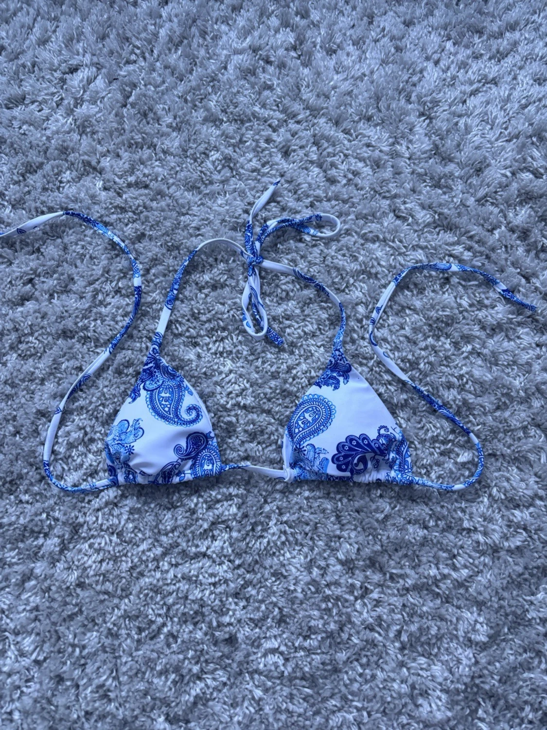 Blåvit bikiniöverdel 