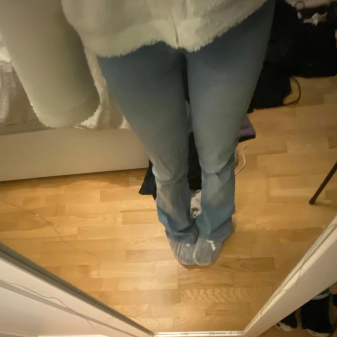 Ljusblå lågmidjade bootcut jeans - 1