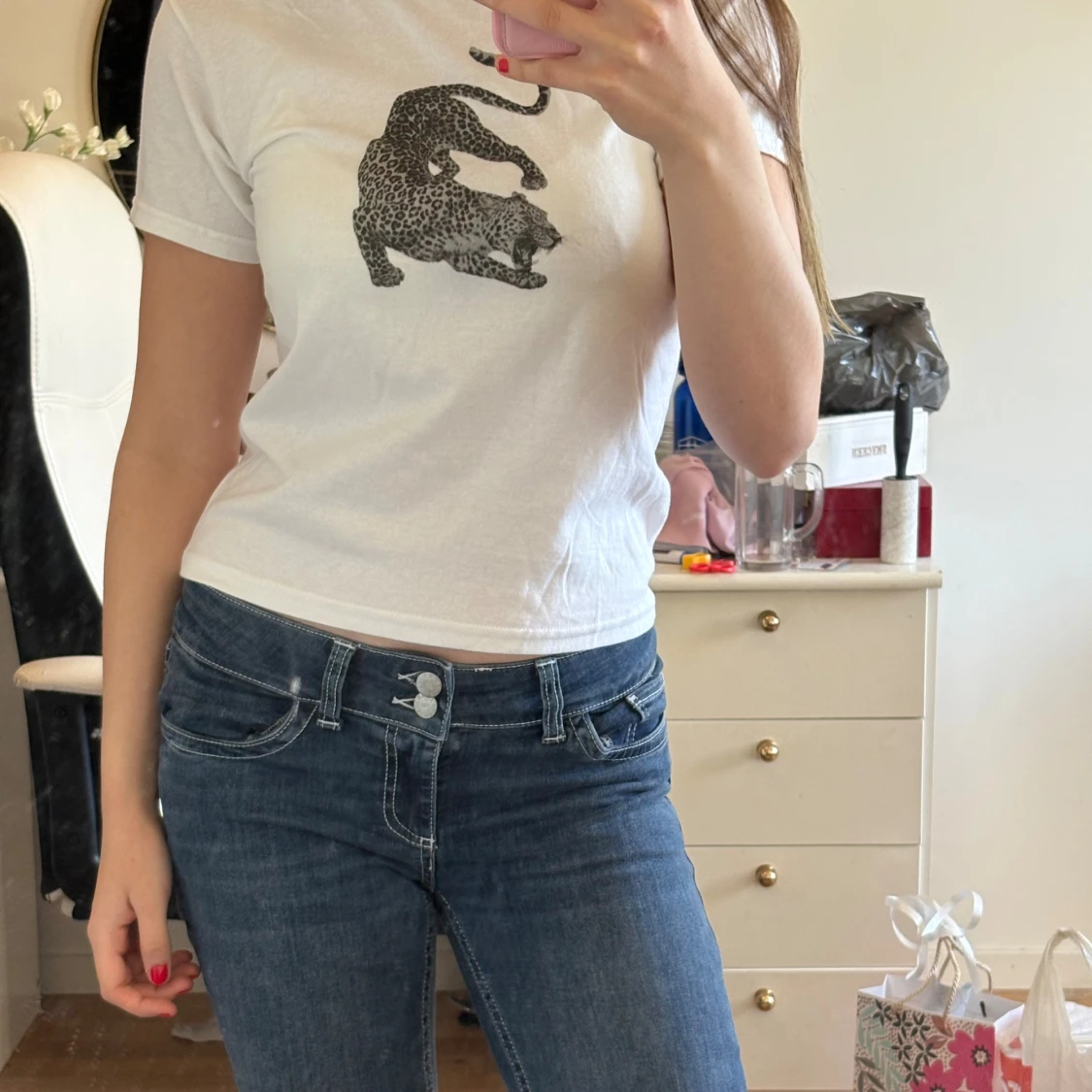 Vit T-shirt med tryck - 1