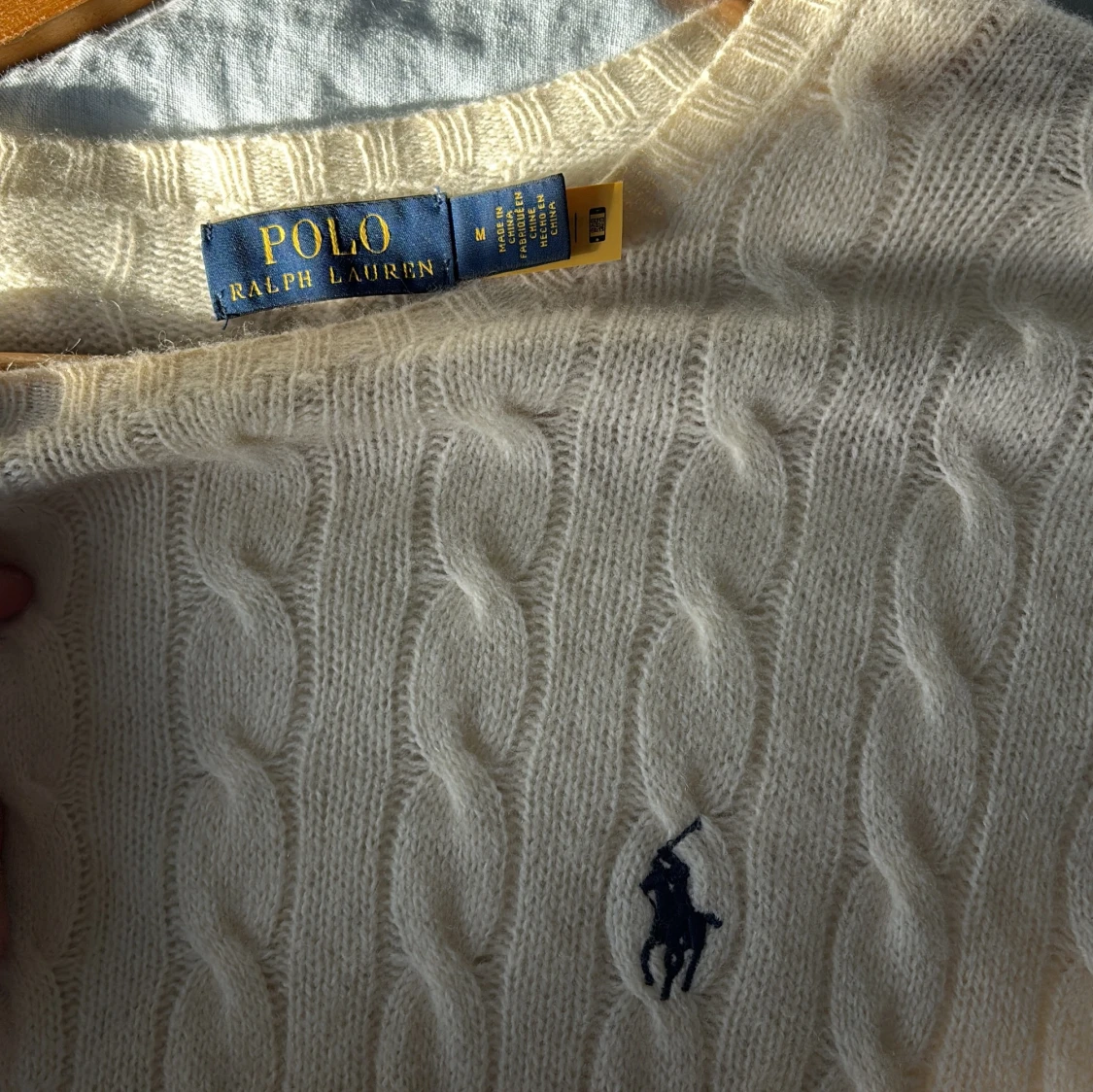 Kabelstickad vit tröja Polo Ralph Lauren - 1