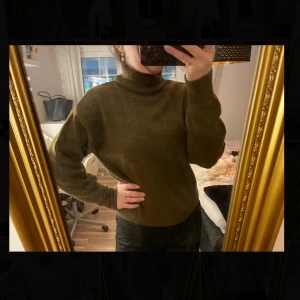 Olivgrön polotröja  - Säljer en olivgrön polotröja med lång ärm och hög krage. 