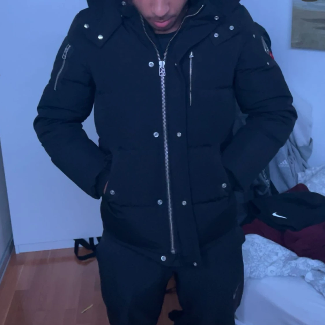 Svart pufferjacka från Moose Knuckles (äkta)