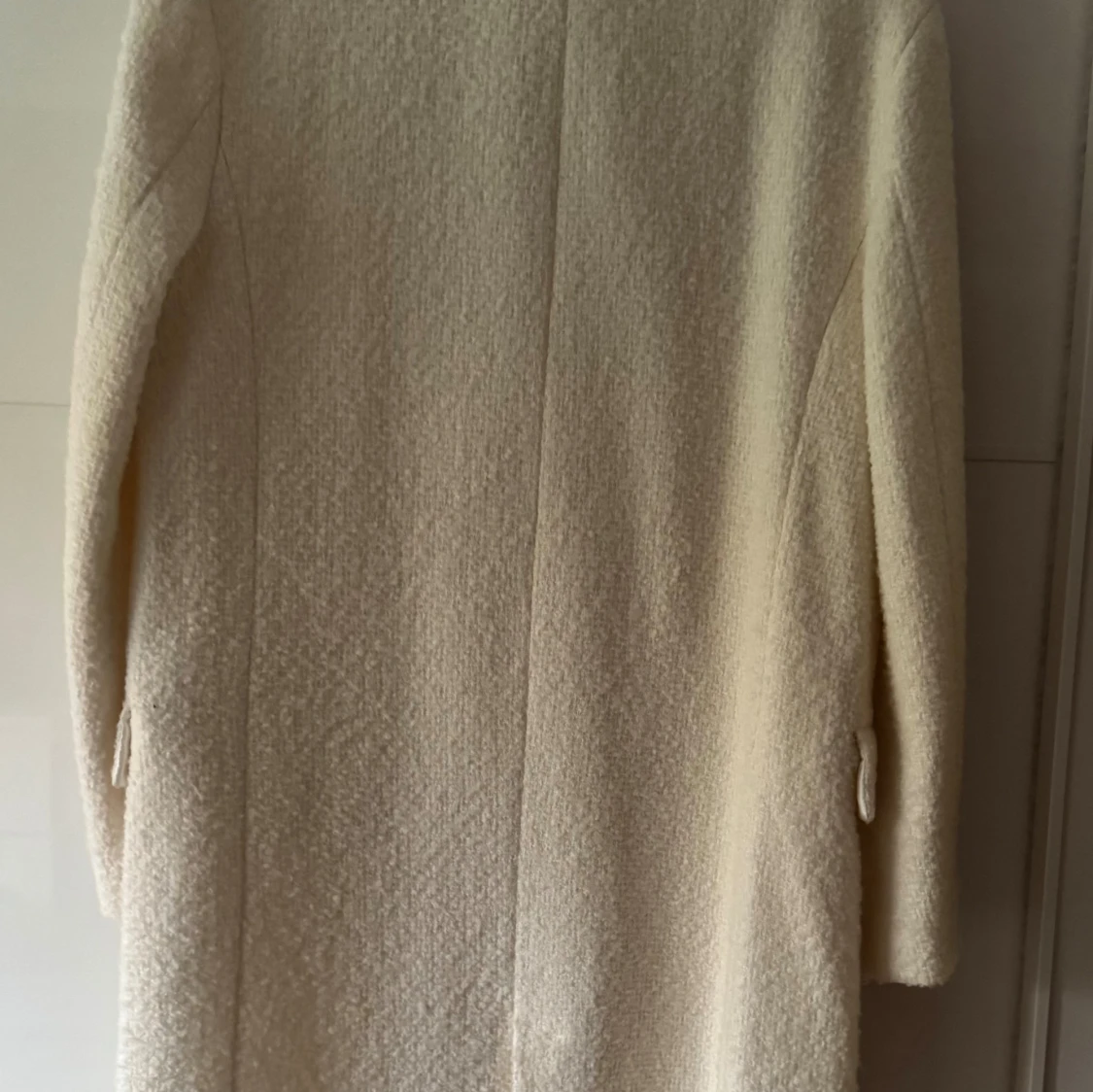 Ny, vit ullkappa från Zara i ullmix - 2