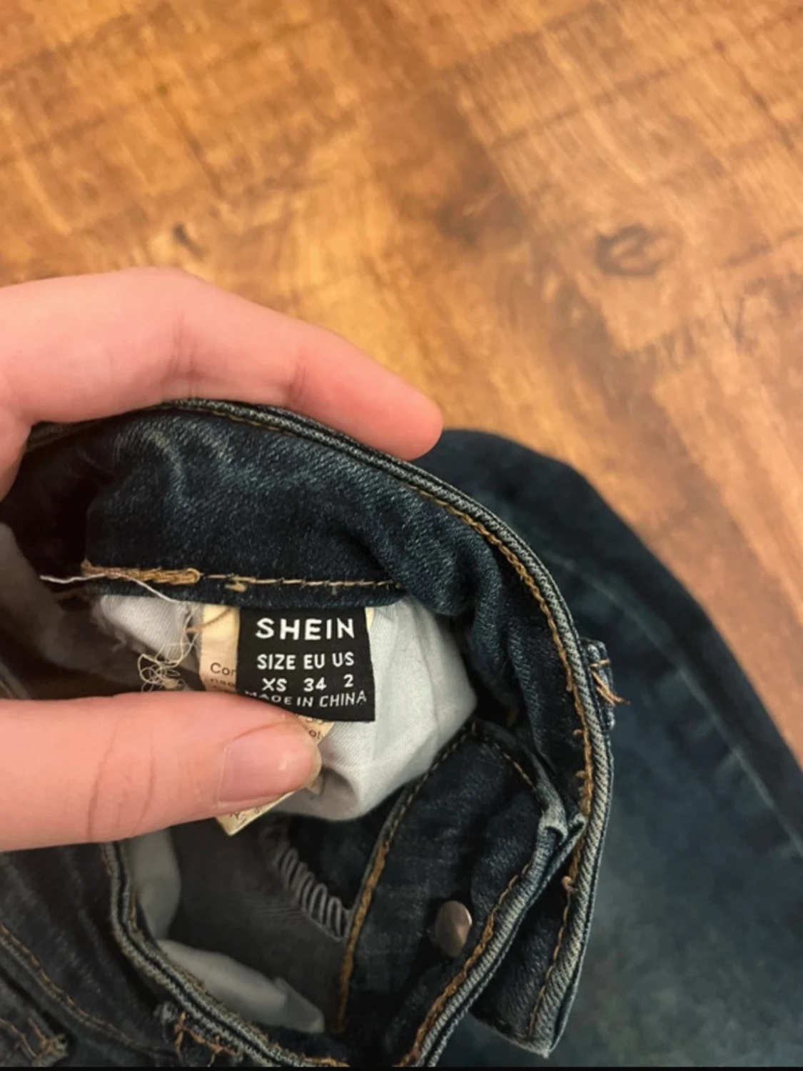 Mörkblå bootcut jeans med låg midja - 5