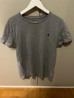 Grå t-shirt från Polo Ralph Lauren - Jag säljer en grå Ralph lauren T-shirt i bra skick.                                                                                 Nypris=1000         Vårt pris=349.                                 Storlek M