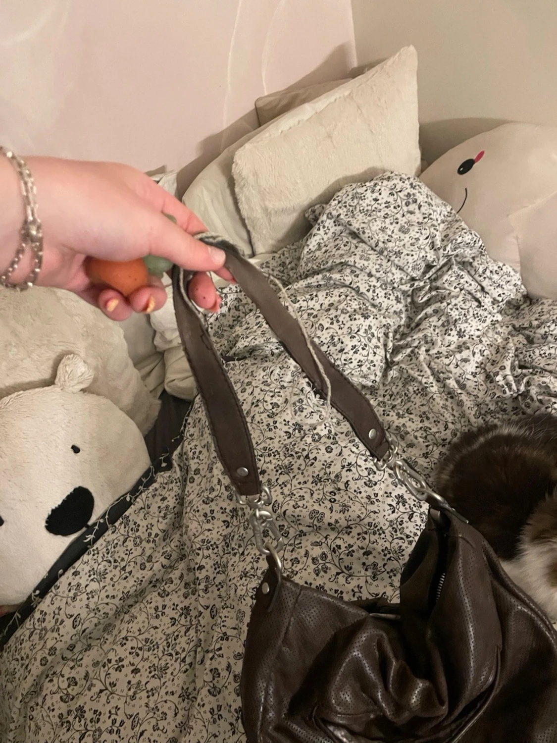 Mörkbrun handväska i skinn - 4