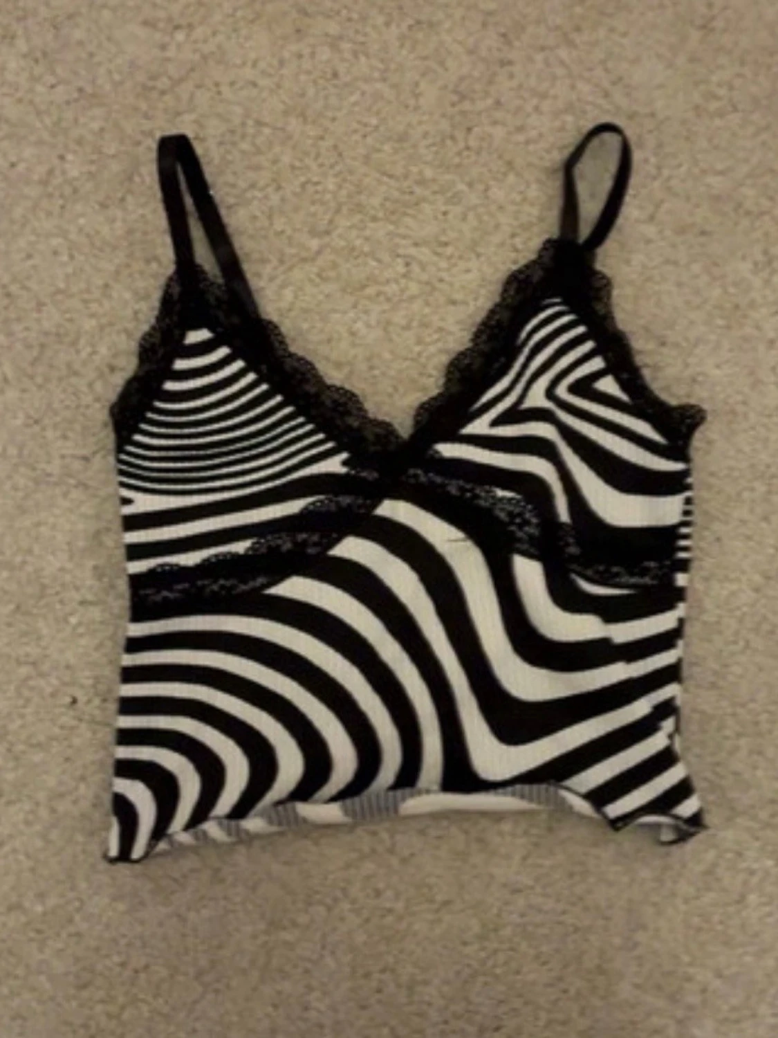 Zebramönstrad croppad linnetopp