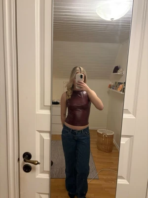 Läder topp - Även denna knappt använd! Funkar i xs och s