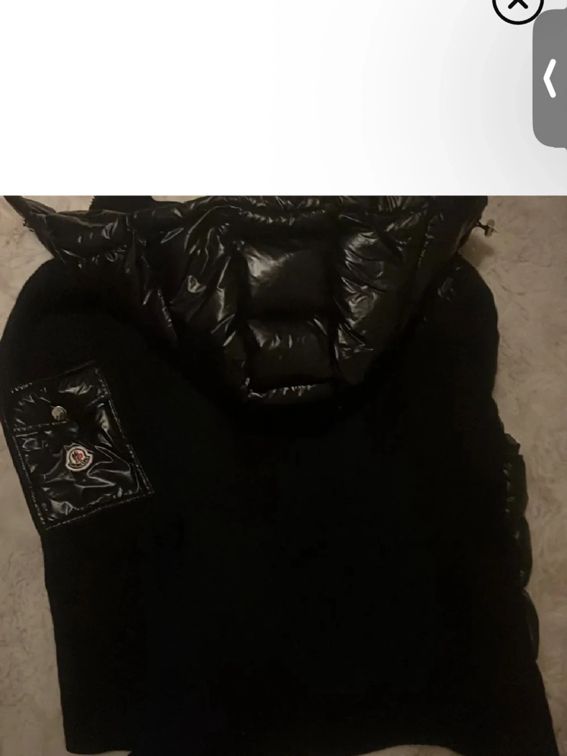 Svart Moncler pufferjacka med huva - 2