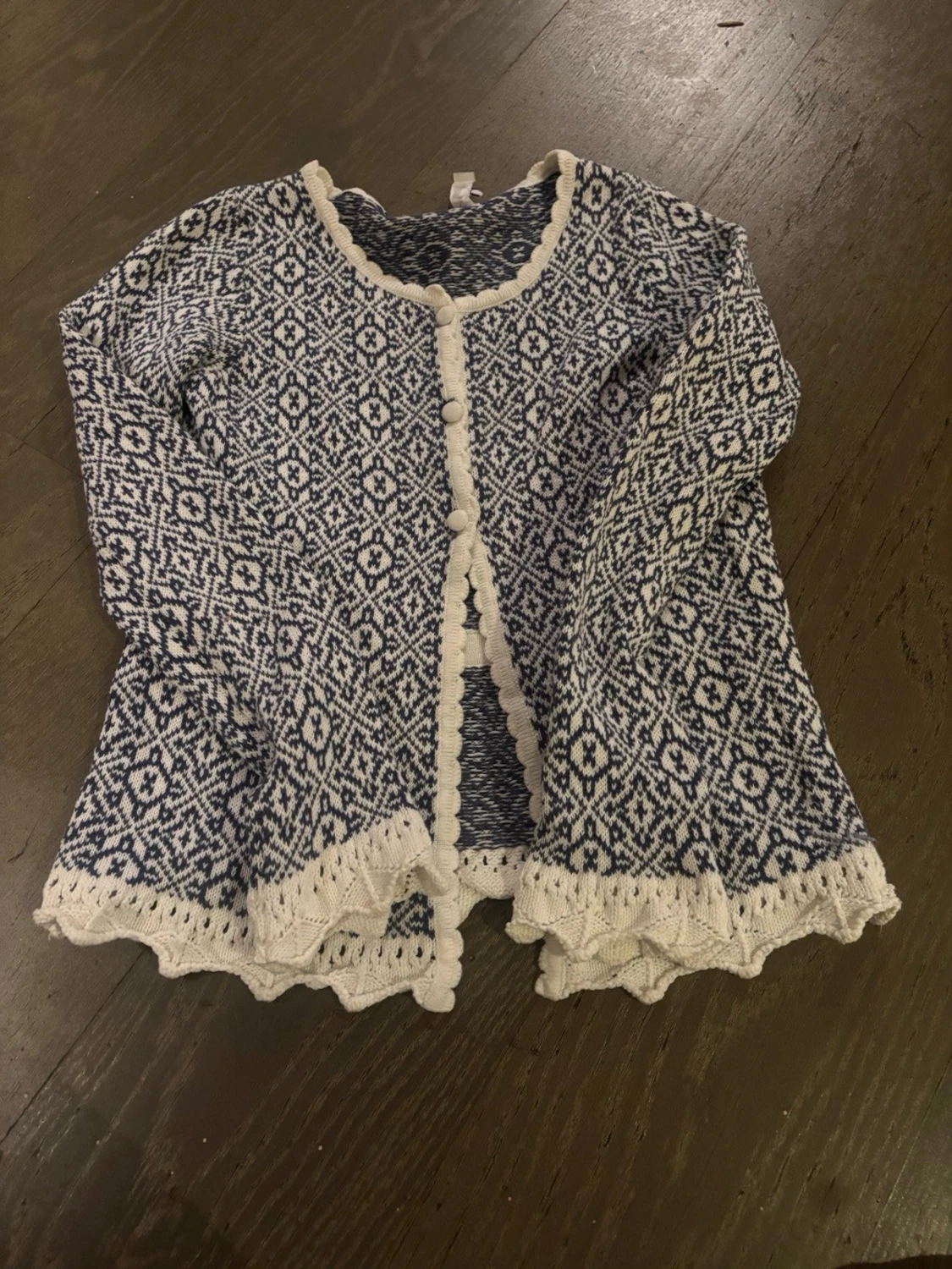 Blåvit mönstrad kofta Rosebud