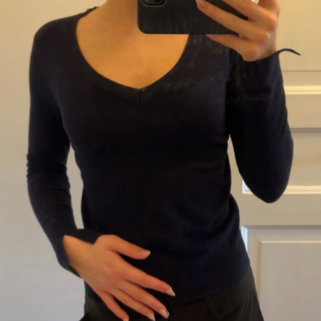 Mörkblå stickad tröja från ZARA - 1