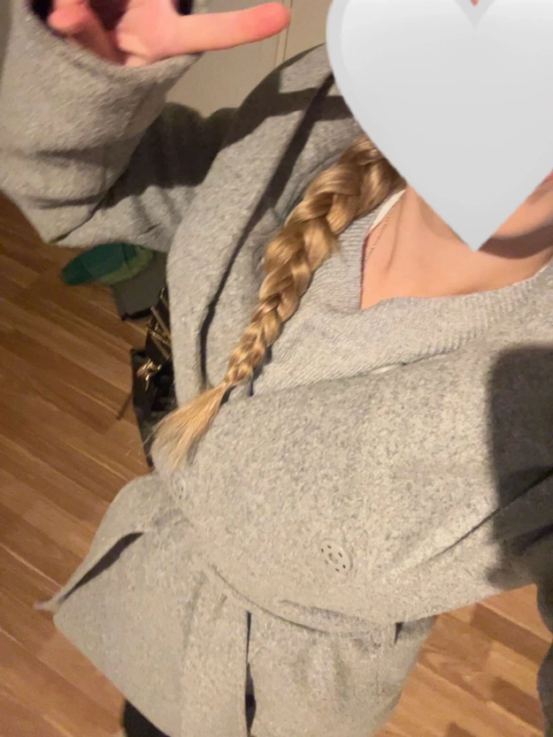 Grå kappa med bälte  - 1