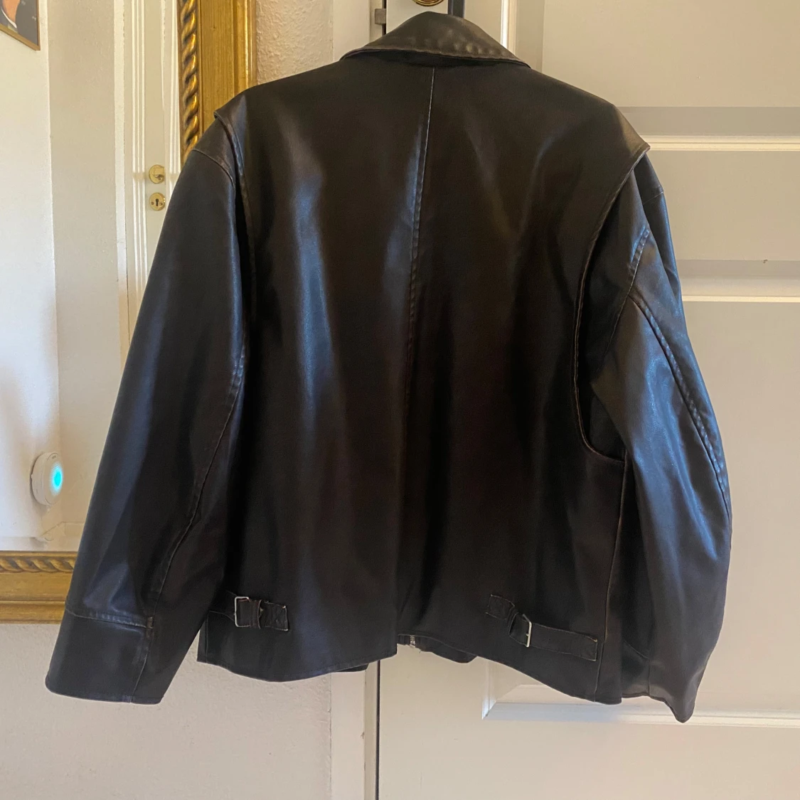 Mörkbrun  biker skinnjacka Loose fit H&M - 4