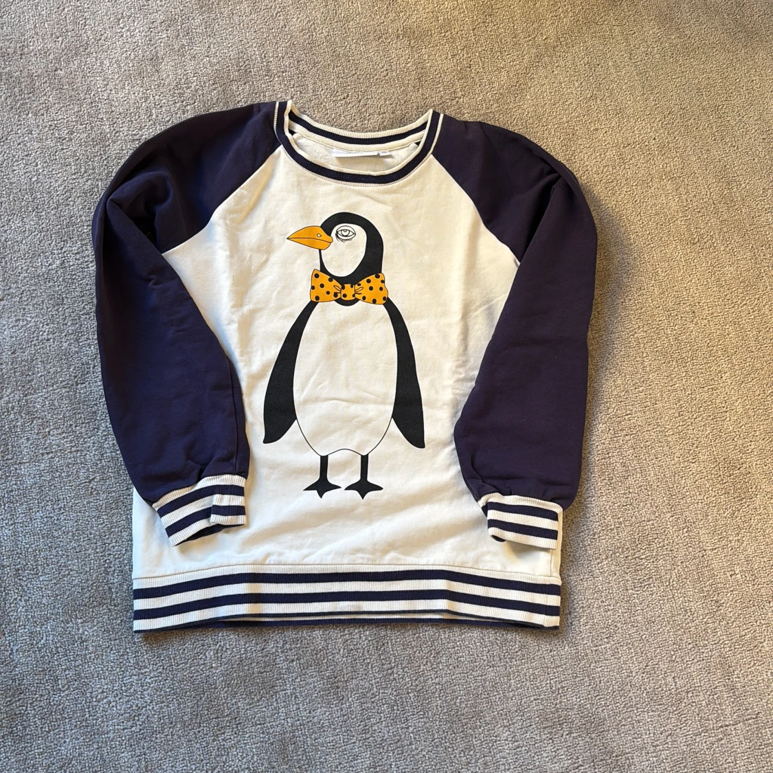 Pingvintröja från Mini Rodini, blå/vit