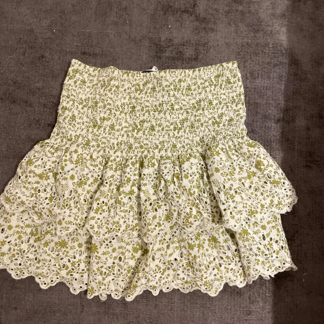 Vit blommig volangkjol-ZARA - 2