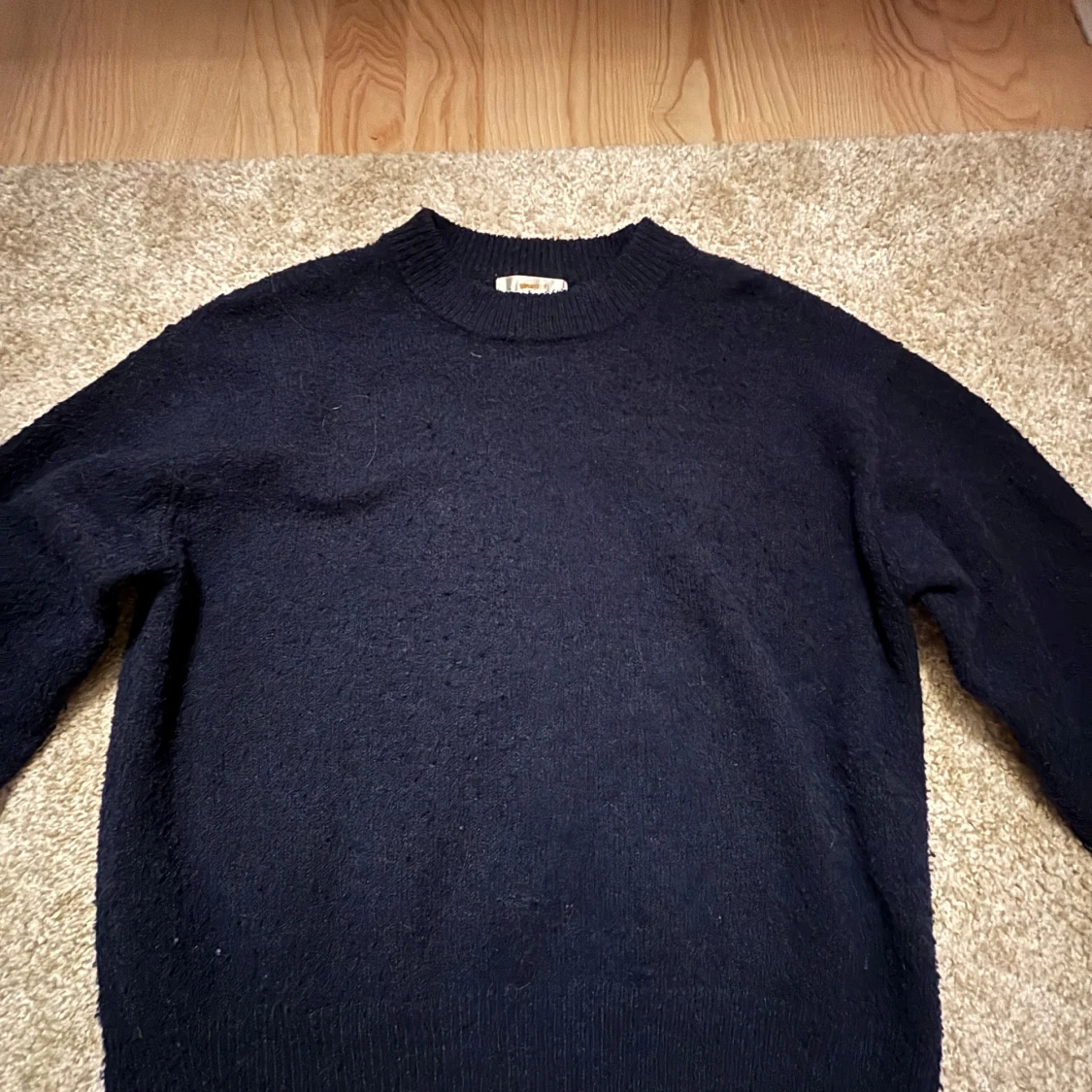 Mörkblå stickad tröja Gina Tricot - 1