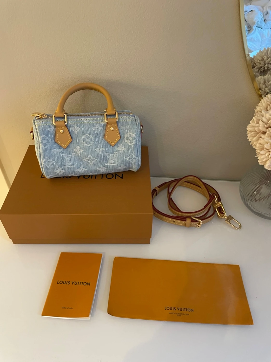 Louis Vuitton denim handväska - 3