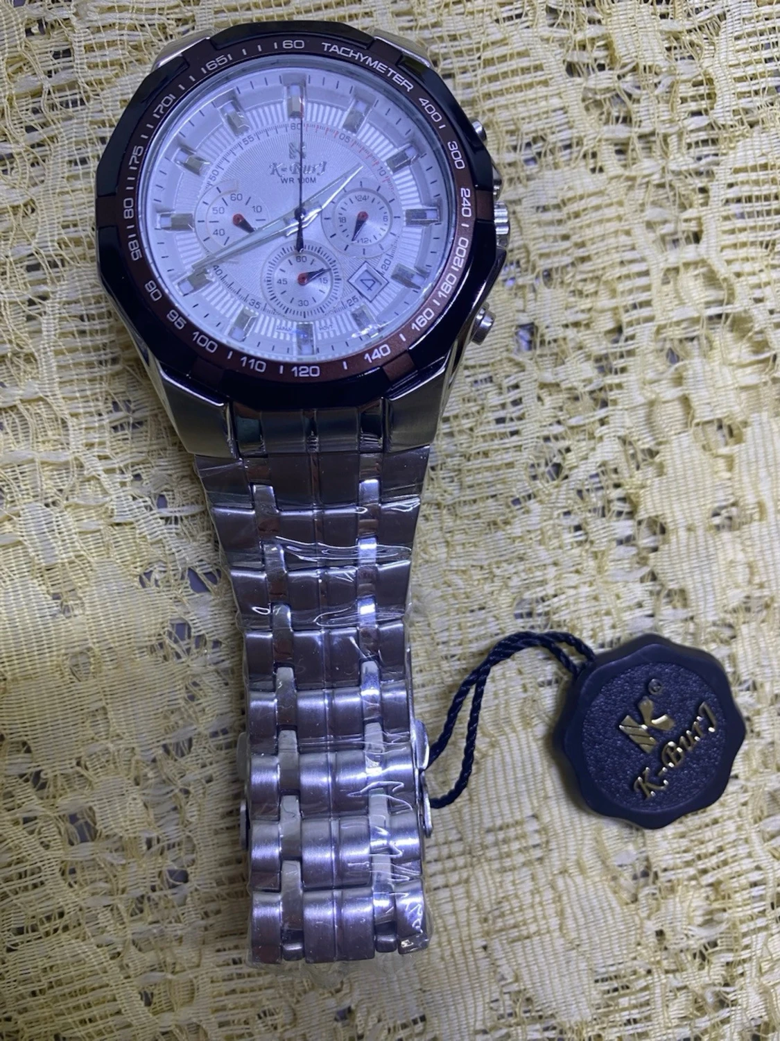 Kademan silverfärgad kronografklocka