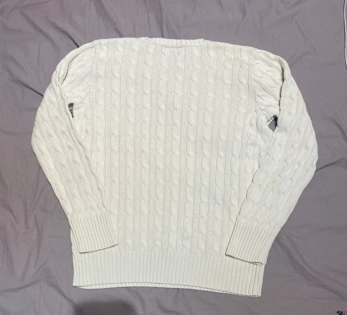 Vit kabelstickad tröja från Polo Ralph Lauren - 2