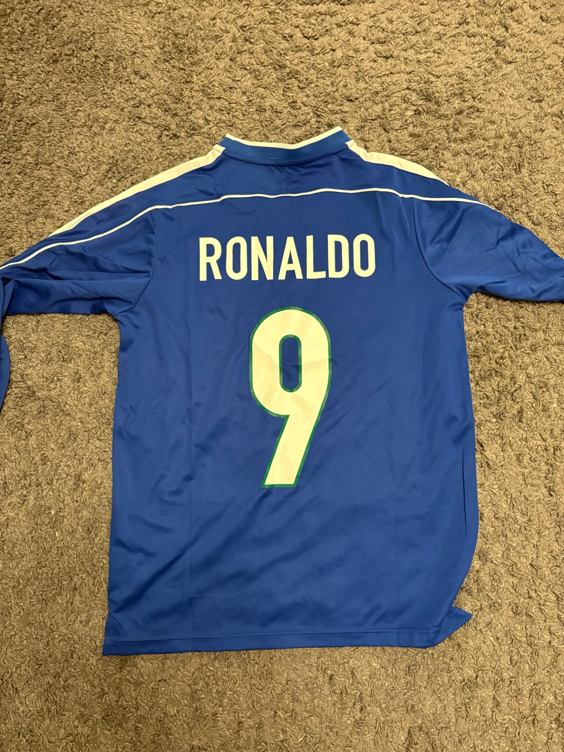  Brasilien Ronaldo #9 långärmad Nike tröja - 1