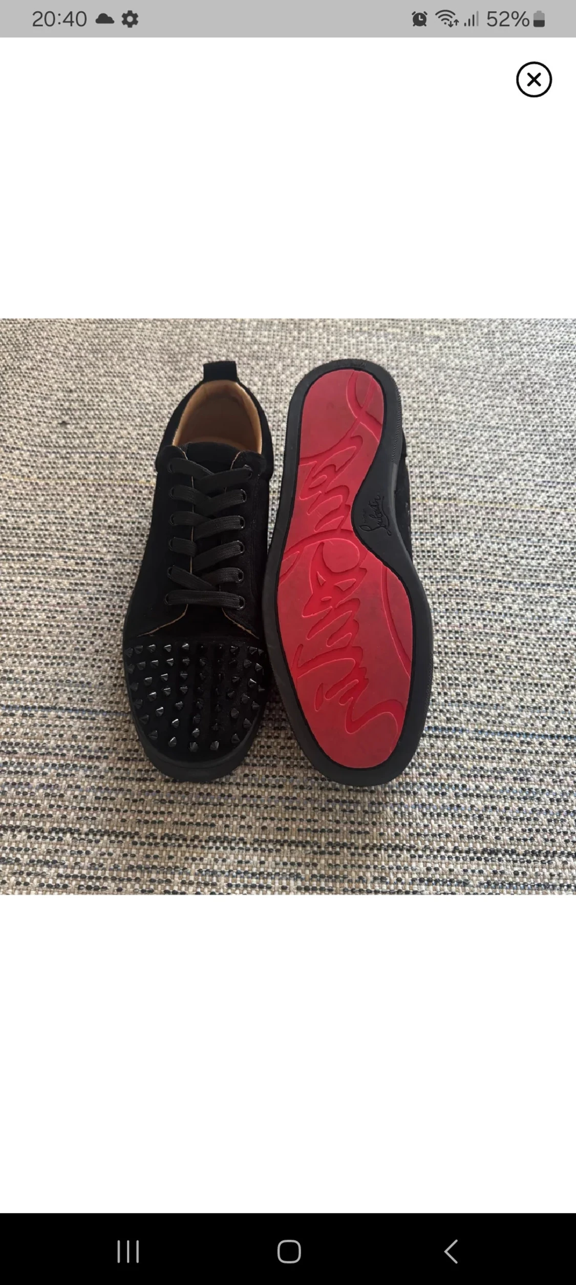 Svarta Louboutin sneakers med nitar - 1