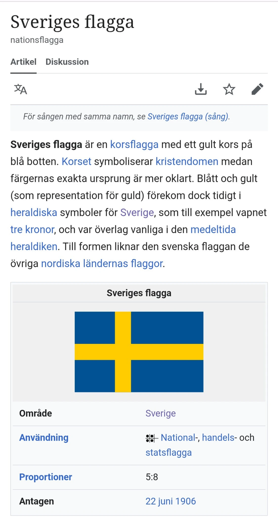 Svensk flagga pin i gult och blått - 3