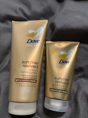 Dove summer revived gradual tanning lotion  - Helt oanvänd, fick som gåva. Inkluderar både kropp och ansikts tan. 