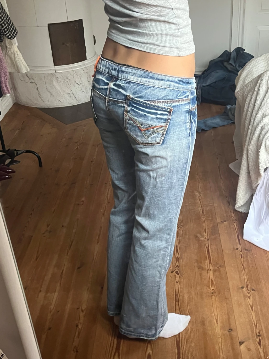 Lågmidjade vintage jeans  - 1