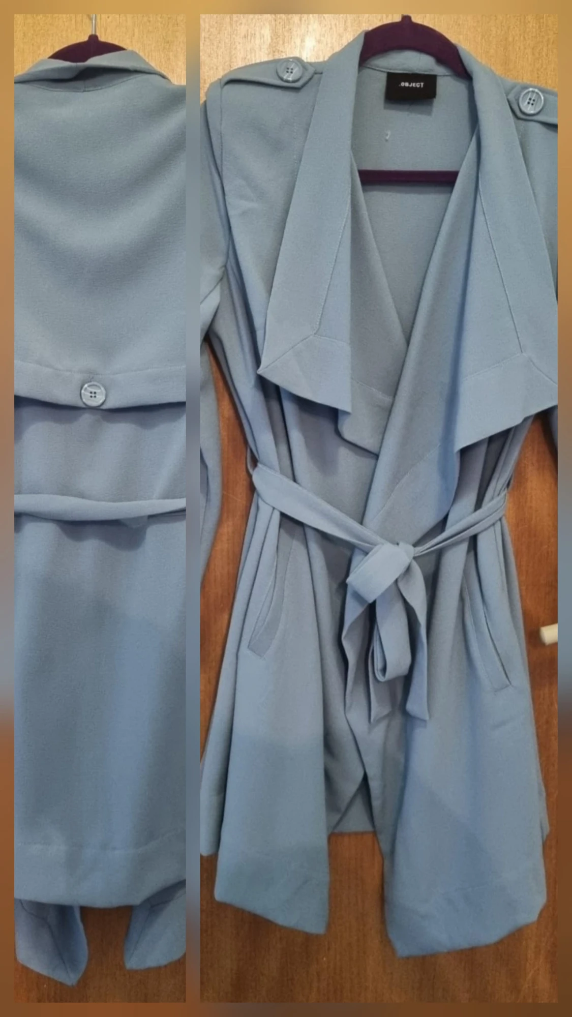 Ljusblå trenchcoat från Object