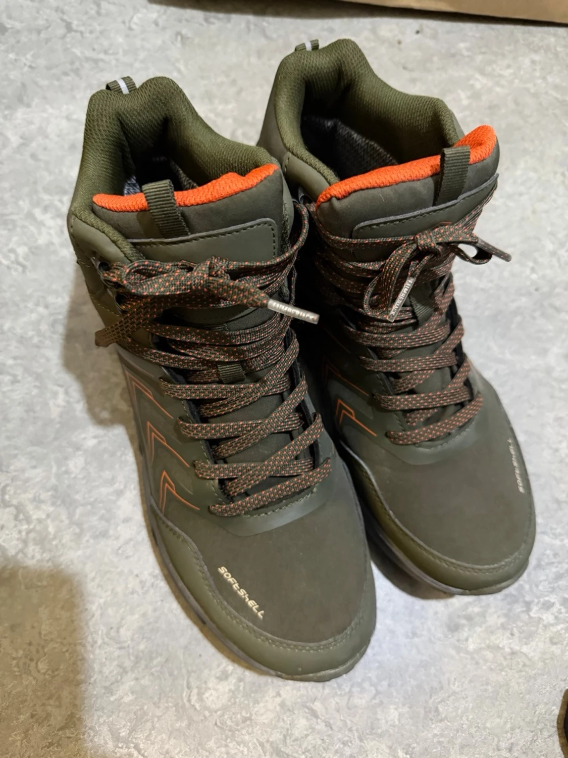 Gröna lumberjack  kängor med orange detaljer - 2