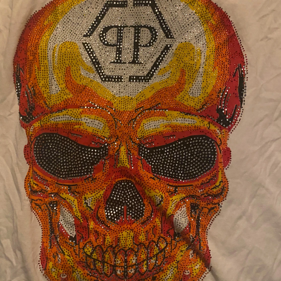 Vit Philipp Plein t-shirt med dödskalle - 2