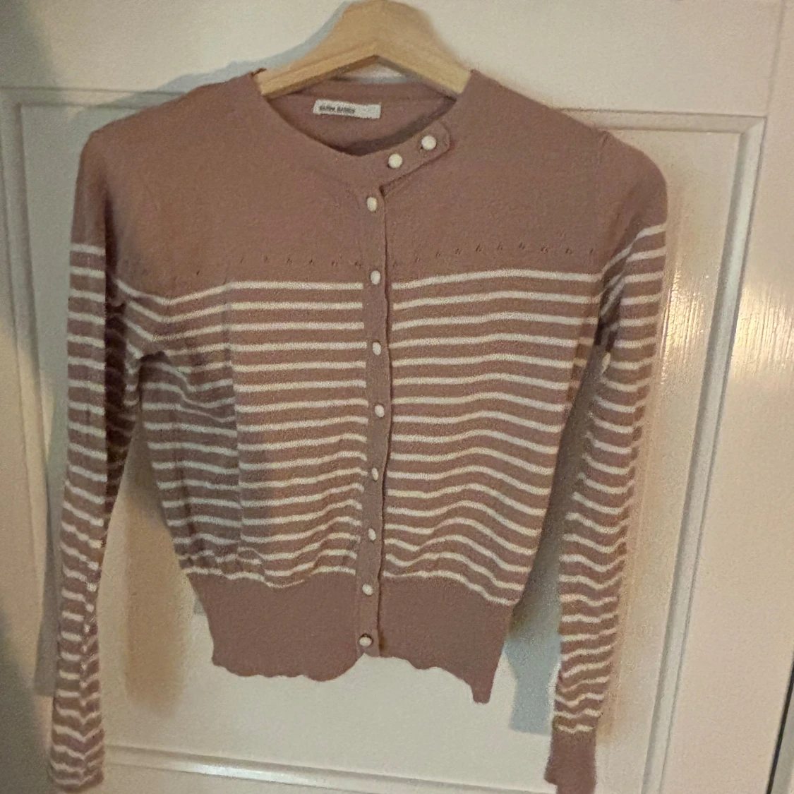 Randig kofta rosa beige vit - 1