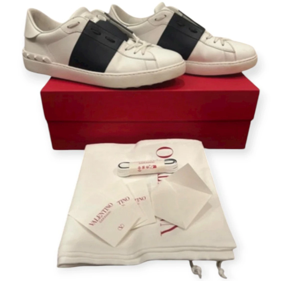 Valentino Open sneakers vit/blå skinn - 1