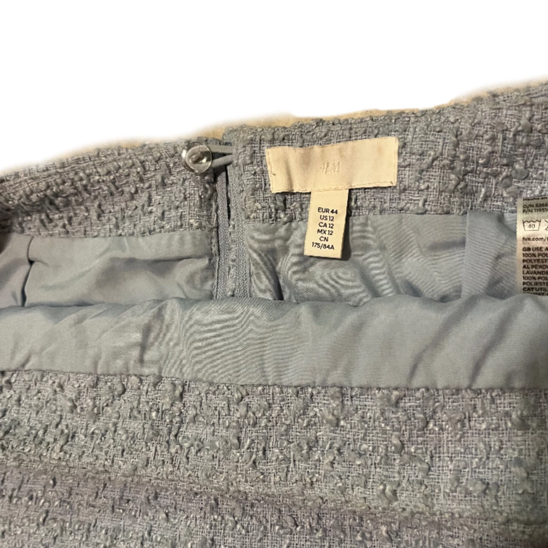 Grå blå kortkjol i bouclé från H&M - 2