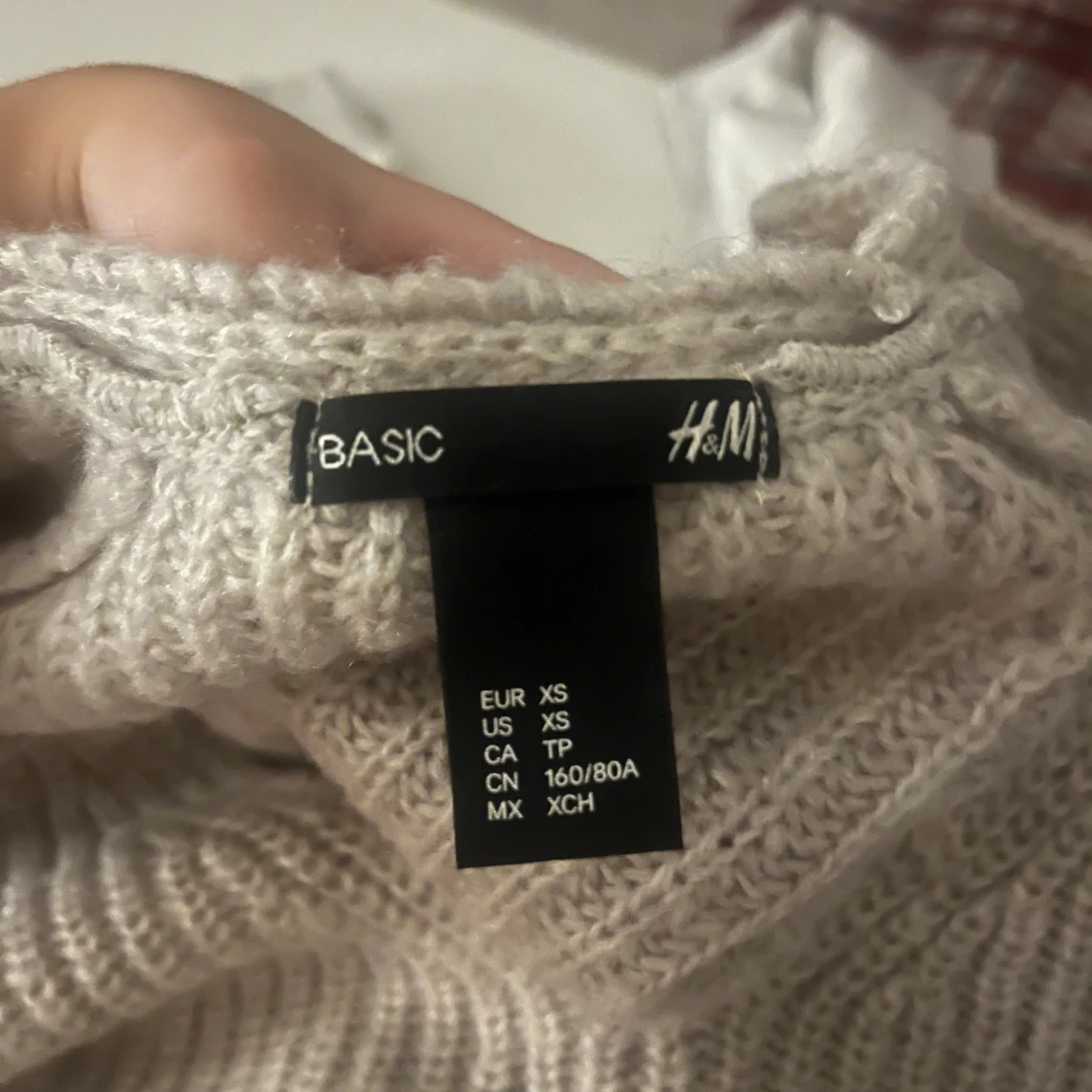 Beige ribbad stickad tröja H&M - 1