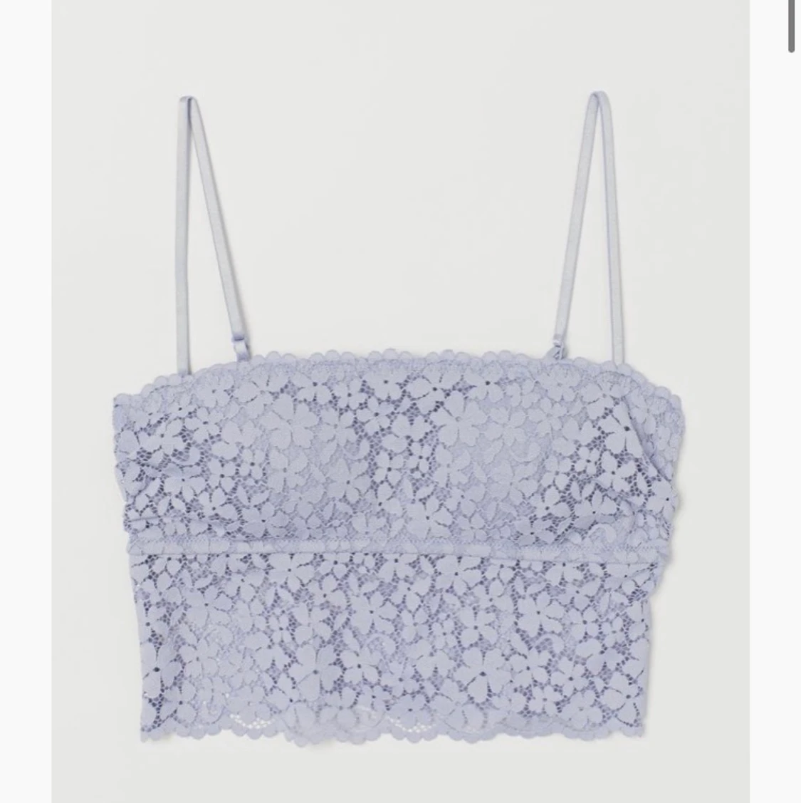 Blå spets topp i storlek S