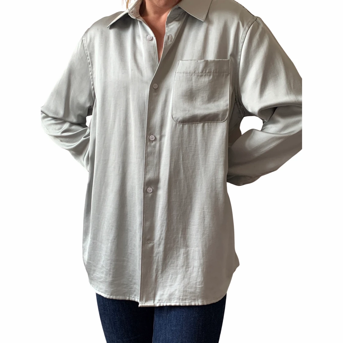 Oversized silkesskjorta weekday