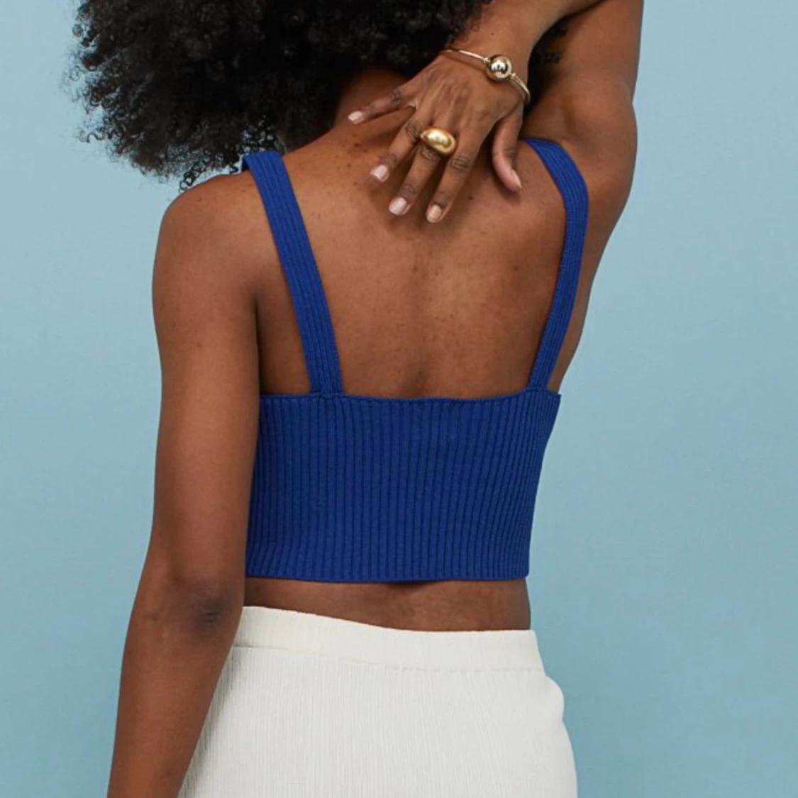 Stickad blå topp! - 90