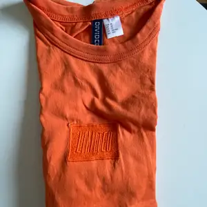 Klar orange T-shirt från HM jag använt en gång. Väldigt cool och användbar!