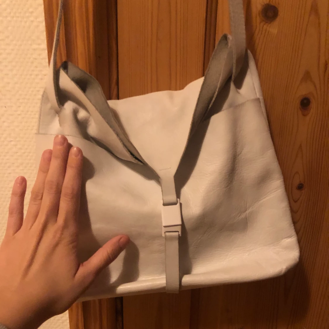 Vit läderväska - 91