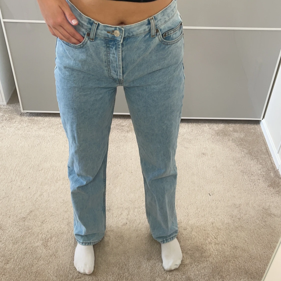 Lågmidjade jeans i ljus vintageblå ASOS - 90