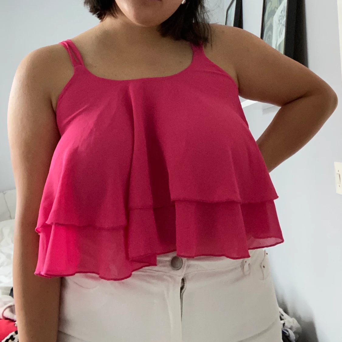 Neonrosa topp storlek S - 90