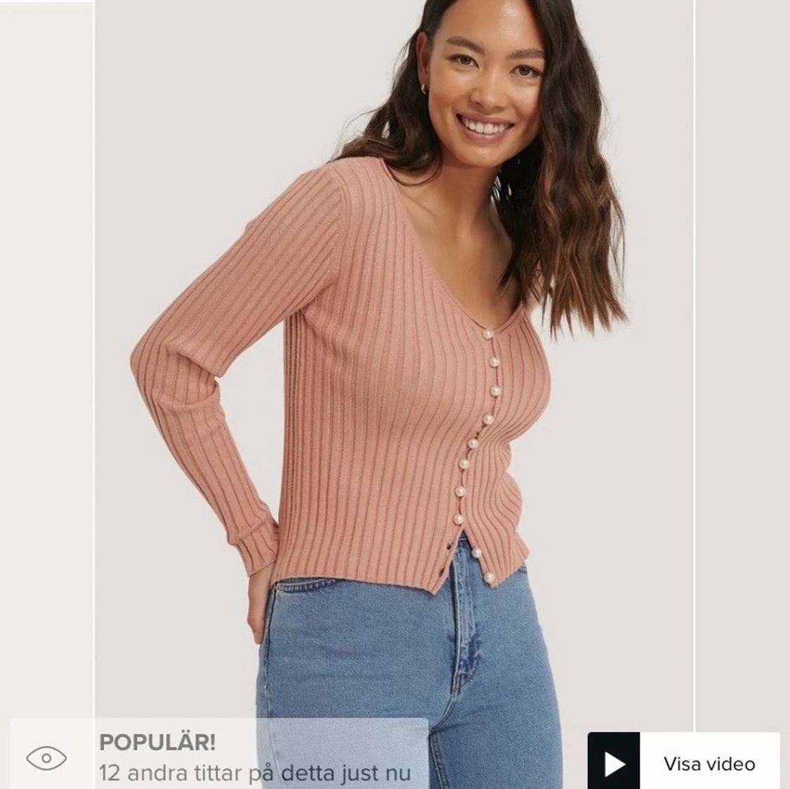 Jätte fin rosa tröja med knappar