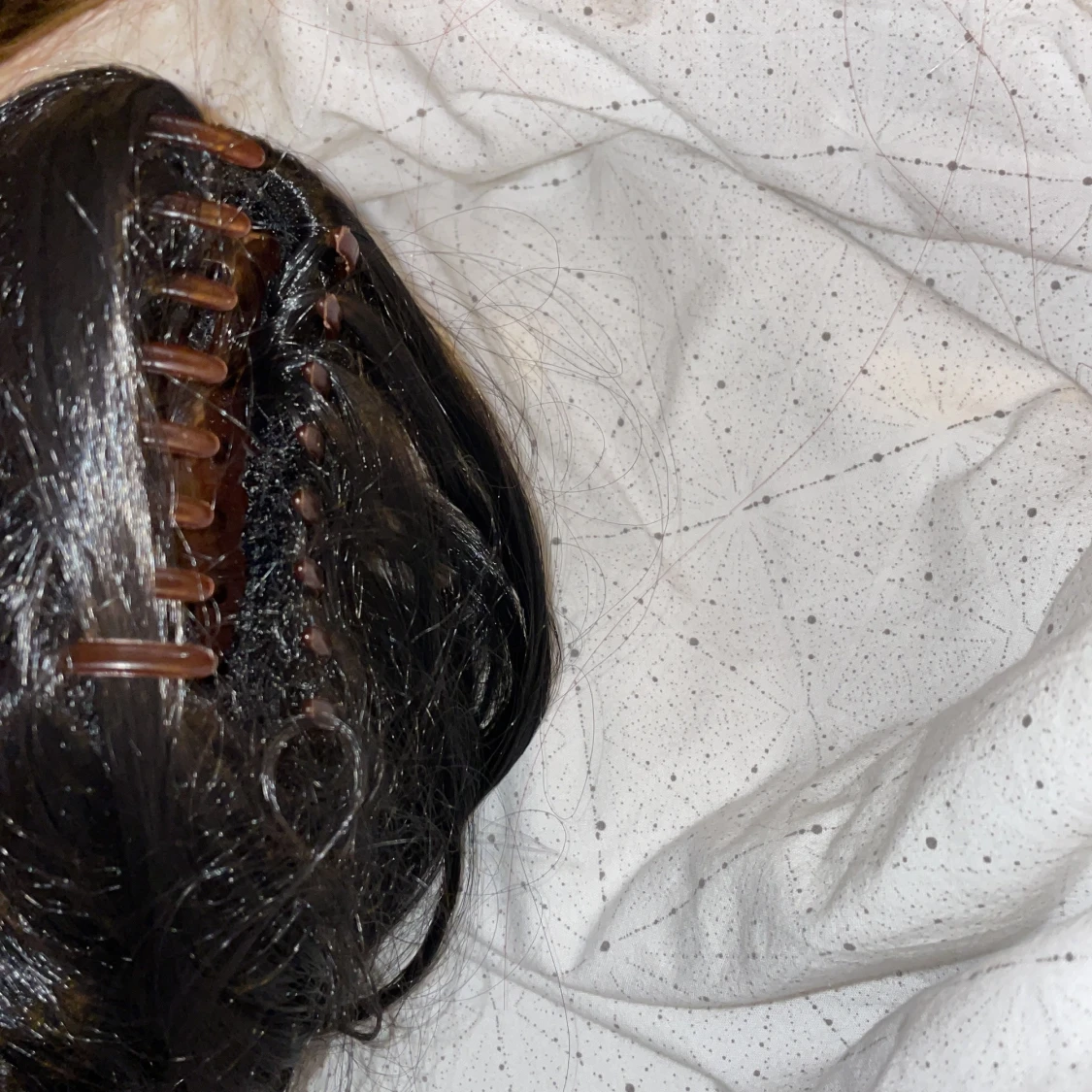 svart klämma löshår - 90