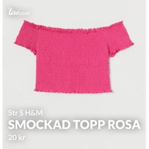 Smockad Topp Rosa H&M str S - Skit fin rosa smockad topp från H&M i str  S/XS. Köpt i somras men kom aldrig till användning. Nypris 100kr men säljer för 20kr + frakt. 💕💕