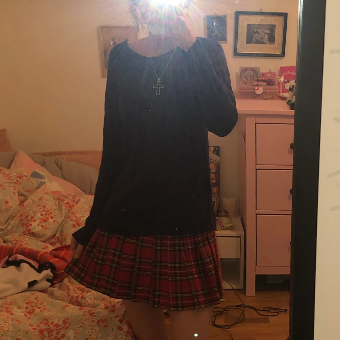 Stickad lila tröja  - 90